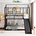 Bella Vista Twin Over Twin Standard Bunk Bed w/ Shelves by Mason & Marbles Metal in Black | 82.2 H x 88.5 W x 77.9 D in | Wayfair