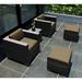 Wade Logan® Suffern 5 Piece Conversation Seating Group w/ Sunbrella Cushions, Wicker in Gray | Outdoor Furniture | Wayfair