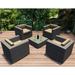 Wade Logan® Suffern 5 Piece Rattan Sunbrella Seating Group w/ Cushions in Gray | Outdoor Furniture | Wayfair 755EC3E13E5F403C951E35E5F6F89EA0