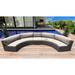 Wade Logan® Suffern 155" Wide Outdoor Curved Patio Sectional w/ Cushions Wicker/Rattan/Metal/Rust - Resistant Metal/Sunbrella® Fabric Included | Wayfair