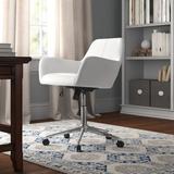 Joss & Main Sally Candra Task Chair Upholstered, Leather in Pink/White | 34.25 H x 22.5 W x 23.25 D in | Wayfair 871C521843FB491AA5E63AA6E32BFE11