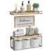 Gracie Oaks Wall Mounted Floating Shelves w/ Wall Décor Sign in Brown | Wayfair DFC278D4E5FB48299625193551BCEC2A