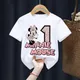 Kawaii Nummer 1-12 Disney T-Shirts Anime Cartoons Freizeit kleidung Kind Mädchen Junge Top T-Shirt