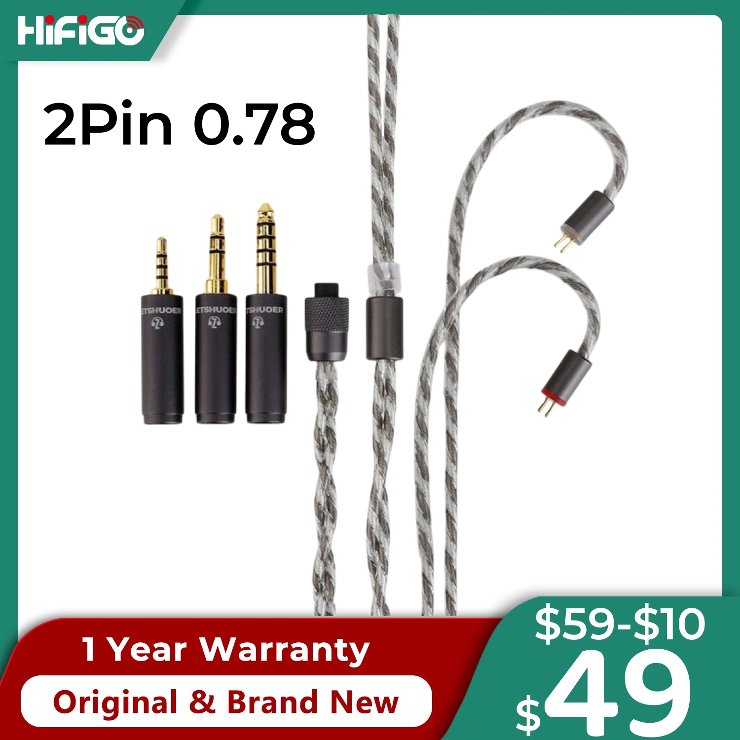 Letshuoer x Z Bewertungen Chimera 4W 98-Stränge OCC versilbertes Kopfhörer-Upgrade-Kabel 2Pin 0,78 Audio-Ersatzkabel für S12Pro usw Image