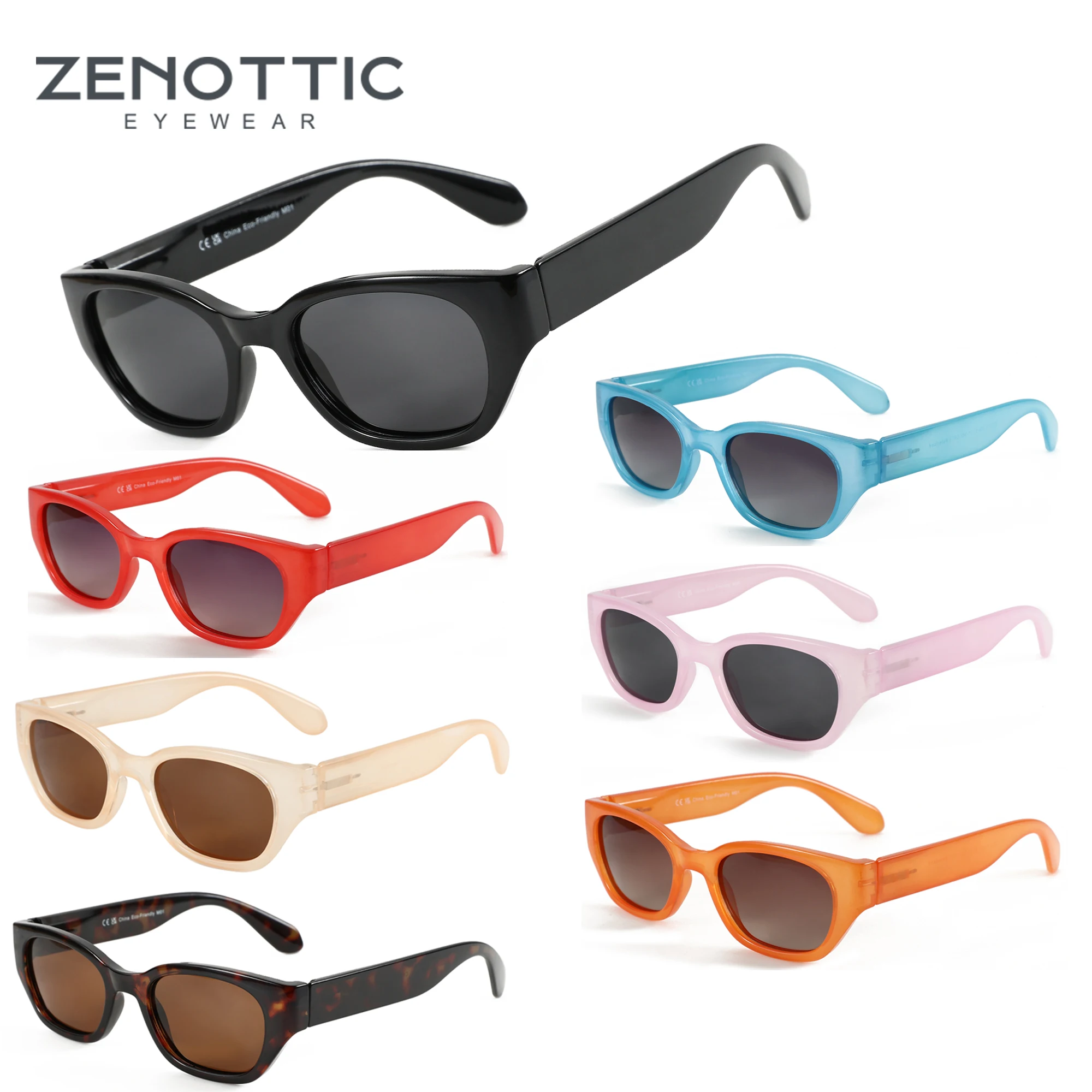 ZENOTTIC 2024 Neue Mode Schmetterling Polarisierte Sonnenbrille Frauen UV400 Schutz Schatten Damen Kleine Rechteckige Sonnenbrille ZS 2219 Image