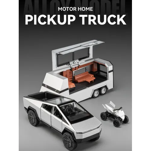 1:32 Tesla Pickup Modell Auto Spielzeug Simulation Metall Druckguss LKW Anhänger RV Limousine Sound