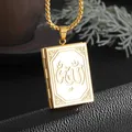Islamische muslimische Mode Ideen Fotobox Anhänger arabische Allah Bibel Halskette für Männer Frauen