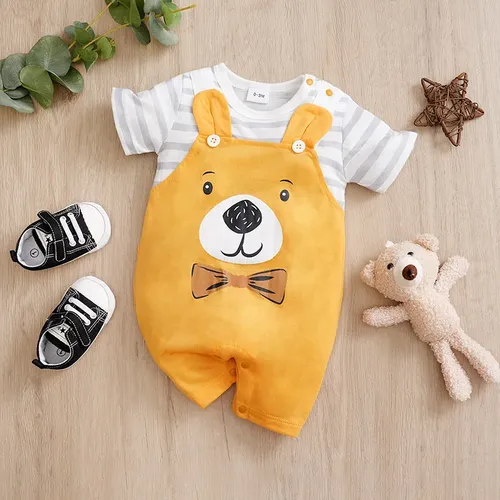 Neugeborene Kleidung niedlichen Cartoon Riemen Teddybär lässig und bequem weiche Jungen und Mädchen