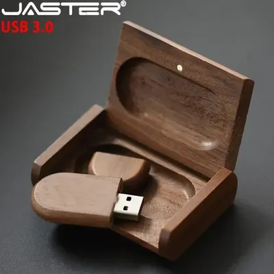 JASTER USB 3.0-Flash-Laufwerk aus Holz, 128 GB, Hochgeschwindigkeits-Stick mit Holzbox, 64 GB, Image