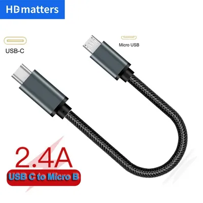 Kurzes USB-C-auf-Micro-USB-Kabel USB-C Typ C auf Micro B USB 2.0 OTG Datenladegerät-Kabel für MacBook Pro Mini Samsung Xiaomi
