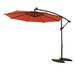 Arlmont & Co. Silvian 116.14" Lighted Cantilever Umbrella w/ Crank Lift Counter Weights Included | 82.68 H x 116.14 W x 116.14 D in | Wayfair