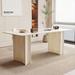 Hokku Designs Mandria Rectangle Writing Desk, Steel in Brown/White | 29.53 H x 62.99 W x 31.5 D in | Wayfair FE09E2640FDF4A48B1CAC6E14FC8EDFC