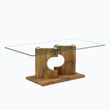 Wenty A Rectangular Modern & Fashionable Coffee Table w/ Tempered Glass Tabletop & Black MDF Legs. Suitable For Living Room.47.2"*25.5"*18" Glass | Wayfair