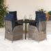 Vidaxl 5 Piece Patio Dining Set w/ Cushions Poly Rattan, Square Table in Black/Blue/Brown | 31.5 W x 31.5 D in | Wayfair 3213484