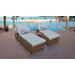 Laguna Chaise Set of 2 Outdoor Wicker Patio Furniture w/ Side Table in Spa - TK Classics Laguna-2X-St-Spa