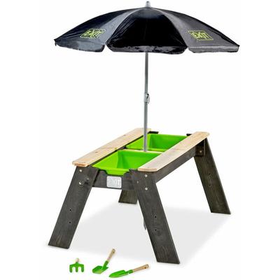 Exit Toys - exit Aksent Sand- und Wassertisch mit Sonnenschirm und Gartenwerkzeugen