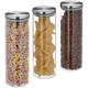 Vorratsglas 3er Set, luftdicht, Edelstahl Deckel, für Pasta, Müsli & Reis, 1,6 l Küchenbehälter,