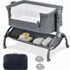 COSTWAY 3 in 1 Beistellbett & Babywiege & Stubenwagen, Reisebett Baby mit Matratze, Tragetasche,