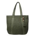 Women's Shoulder Bag Straw Bag Straw Daily Tassel Large Capacity Solid Color Green Khaki Beige