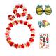 Party Hawaiian wreath four piece set with tattoo stickers small hair clips pineapple glasses combination beach dressing