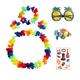 Party Hawaiian wreath four piece set with tattoo stickers small hair clips pineapple glasses combination beach dressing