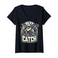 Damen I'm A Catch Fishing Gifts Lustige Grafik-T-Shirts T-Shirt mit V-Ausschnitt