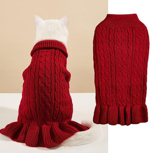 Hund Katze Pullover Jumper Klassicher Stil Lässig Winter Atmungsaktiv Weich Waschbar Bequem Weihnachten Outdoor Alltagstauglich Hundebekleidung for Bichon Frise Zwergspitz Baby Haustier Papillon Klein Image