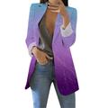 JDEFEG Tan Long Jacket Womens Casual Elegant Long Sleeve Blazer Jacket Plus Size Solid Color Work Oversized Work Office Jacket Blazer Petite Fall Coats for Women Purple M