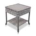 Wicker Side Tableï¼Œ2-Tier Outdoor Side Table with Storage Rattan End Table Wicker Square Side Table with PE Slatted Desktop for Indoor Outdoor Porch Lawn Poolside Garden Backyard Balcony