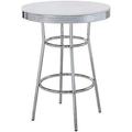 Furniture Retro 1950s Soda Fountain Round Pub Height Bar Table White High Gloss Chrome Metal Frame 2300