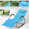 Outsunny Outdoor Rocking Chair Chaise Lounge Pool Chair for Sun Tanning Sunbathing Rocker Armrests & Pillow for Patio Lawn Beach Large Blue