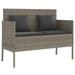 vidaXL Patio Bench with Cushions Beige Poly Rattan