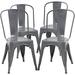 SPBOOMlife Metal Dining Chairs Indoor-Outdoor Stackable Chic Restaurant Bistro Chair Set of 4 330LBS Weight Capacity Sturdy Cafe Tolix Kitchen Farmhouse Pub Trattoria Industrial Side Cha