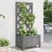 vidaXL Planter with Trellis Gray Solid Wood Fir