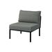 Patio-Armless Chair Upholstered Chair with Thick Cushion & Flexible Backrest Waterproof Fabric Leisure Chair for Patio Outdoor Living Room Bedroom Office Gray