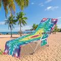 PAVEOS Large Bath Towels Clearance Sale Beach Chair Cover with Side Pockets Microfiber Chaise Chair Towel Cover for Sun Lounger Pool Sunbathing Garden Beach Hotel Easy To Carry Around Multi-color-B