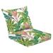 Outdoor Deep Seat Cushion Set 24 x 24 Exotic tropical composition summer jungle seamless pattern green solar Deep Seat Back Cushion Fade Resistant Lounge Chair Sofa Cushion Patio Furniture Cushion