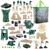 100-Piece Army Men Toy Soldiers Playset for Boys â€“ Small Plastic Action Figures Military Battlefield Fort Accessories Tanks