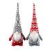 Gonyden 2pcs Christmas Gnome Dolls Forest Old Man Toys Cartoon Ornaments Tabletop Decor for Home Office (Grey Hat+Red Hat)