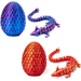 3D Printed Dragon Eggs Crystal Dragon Fidget Collectible Figurines Easter Dragon Eggs Full Articulated Crystal Dragon Egg Articulated Dragon Office Decor Toy for Home Kid Gift (Laser Red)