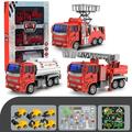 KTMGM Fire Truck Toy Set Which Can Open The Door And Spray Water Fire Truck Mini Emergency Fire Truck Toy Birthday Gift For Boys Over 3 Years Old