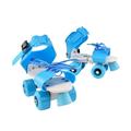 Children Adjustable Double Row Skating Patins Four Wheels Skates Shoes Children Gifts Size 25-32 (Blue)