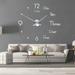 VinJoyce [LARGE] (47 /120CM) 3D DIY Wall Clock Large Wall Clocks for Living Room Decor Silent Modern Wall Clock for Kitchen Office School Home Bedroom Living Room Decor Color: SILVER-120
