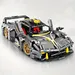Silver gray track version sports car building block decoration 3D car collection model DIY fun holiday gift/birthday gift