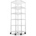 YZboomLife 6-Tier NSF Metal Corner Wire Shelving Unit - 2100lbs Capacity Adjustable Rack with Leveling feet/Wheels and Liners - 27 L x 27 D x 82 H - Pentagonal-Shape -