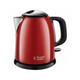 Bouilloire Electrique Compacte Rouge Russell Hobbs 24992-70 - Capacité 1L - Filtre Anti-Calcaire