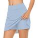 Summer Skirts Womens Casual Solid Tennis Skirt Yoga Sport Active Skirt Shorts Skirt Skirts Long Skirts Casual Dresses (color:Light Blue size:S)