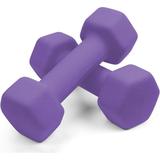 Portzon Weights Dumbbells 10 Colors Options Compatible with Set of 2 Neoprene Dumbbells Set LB Anti-Slip Anti-roll Hex Shape Purple 04-Pound Pair