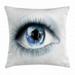 Eye Throw Pillow Cushion Cover Planet Earth Reflected in Vivid Eye Universe Global Unity Imagination Future Decorative Square Accent Pillow Case 18 X 18 Inches Black White Blue by Ambesonne