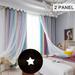 Star Curtains Stars Blackout Curtains for Kids Girls Bedroom Living Room Colorful Double Layer Star Window Curtains 2 Panels (53 W X 108 Lï¼ŒPurple)